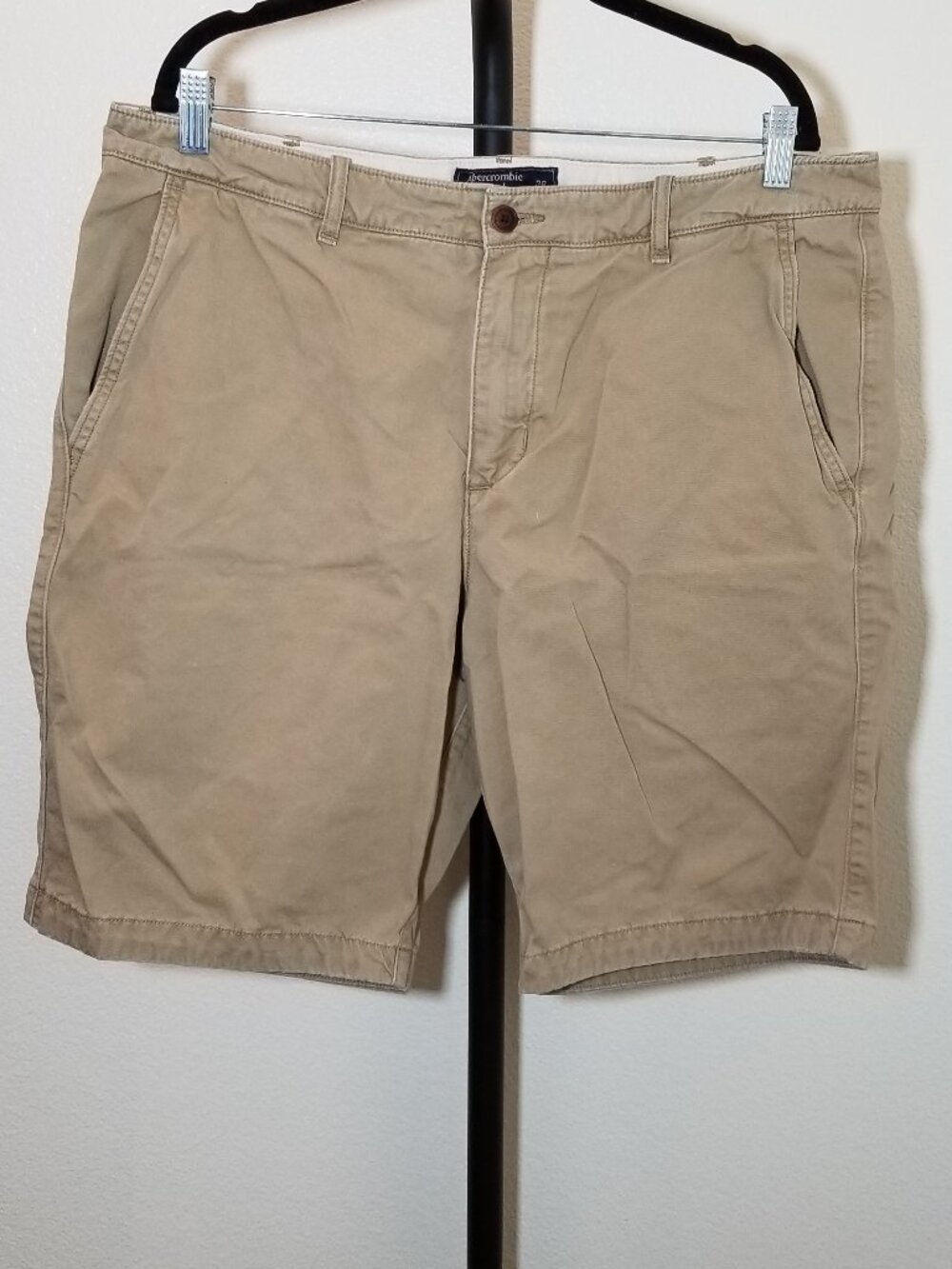 Abercrombie & Fitch Mens Sz 36 Tan Chino Short Retro Y2K Preppy Coastal Classic